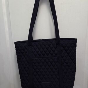 Quilted Black Tote Bag